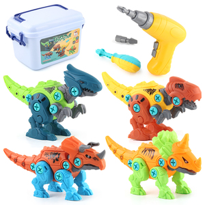 플라스틱 스크루 드라이버 건설 놀이 키트 교육 학습 장난감 4 팩 떨어져 공룡 장난감 줄기 빌딩 장난감 - Product Image 1