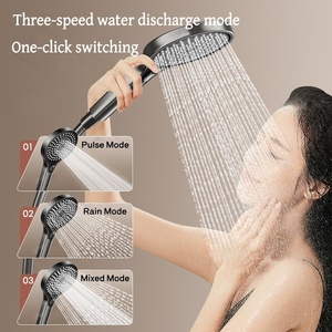 Luxuriöses, modernes Messing-Handbrause-Set mit Gleitstange, Jet- und Regendusche, wandmontiert, 3 Funktionen, Keramik, Hotelqualität, sanft - Product Image 6