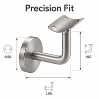 Support mural en acier inoxydable 304 pour main courante, support de rail pour tube rond, base de rosette, support de barre d'appui, fixation d'escalier