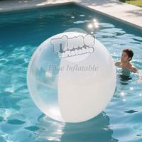 Ballon gonflable transparent en PVC de 1m 2m 3m avec logo personnalisé Ballon de plage de volley-ball utilisable sur l'eau