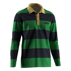 เสื้อโปโลผู้ชายทรงปกติ ผ้าโพลีเอสเตอร์ปิเก้ ลายทาง สำหรับกอล์ฟและรักบี้ ผ้ากันยับ - Product Image 5