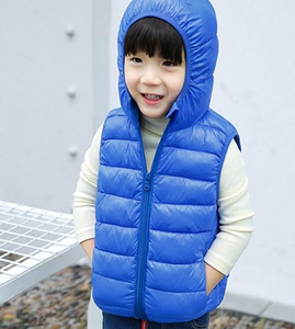 2024 enfant <span class=keywords><strong>sans</strong></span> manches veste léger hiver chaud vers le bas rembourré gilet pour garçons et filles matelassé fermeture éclair à capuche bouffant gilet - Product Image 6
