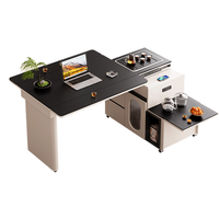 Table basse et table à manger pliables et mobiles, double usage pour les petites maisons, ensemble table et chaises intégrés, extensible et rotative