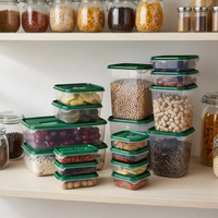 17-delige set plastic voedselbewaarcontainers met transparante deksels en afsluitbare containers voor koelkastopslag