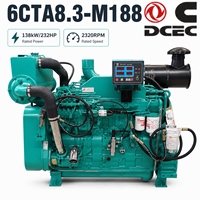Cumminns 6CTA8.3-M188 Marine Diesel Engine 6 Cylinder 4 Stroke 138kW 188HP 2328rpm Water Cooled Marine Propulsion Engine Unit