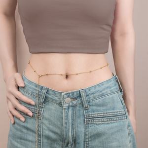 Bijoux de mode PVD plaqué or en acier inoxydable <span class=keywords><strong>satellite</strong></span> perle taille ventre corps chaîne pour les femmes - Product Image 1