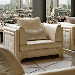 Ensemble de canapés de salon de luxe style européen canapé de luxe en cuir de haute qualité