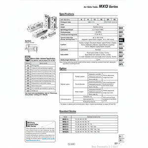 SMC Pneumatics Air Slide <b>Table</b> MXQ16L-50BT - Product Image 1