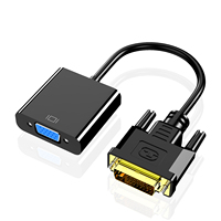 Convertidor DVI a VGA 1080P, Adaptador DVI 24+1 Macho a VGA Hembra para Tarjeta Gráfica de Escritorio a Monitor VGA o Proyector