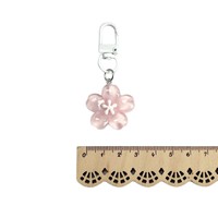 Porte-clés romantique en gelée motif fleur de cerisier, mignon et féminin, en résine plastique translucide, breloque de sac à motif de pétales de fleurs, pour couple et meilleure amie