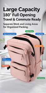 Pink Waterproof <b>Laptop</b> Backpack USB Charging Travel Business <b>Bag</b> <b>Large</b> Capacity Anti Theft Daypack - Product Image 4