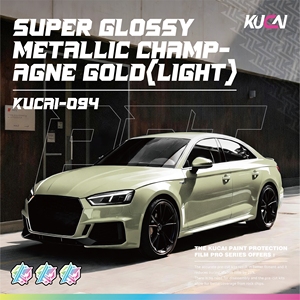 ฟิล์มหุ้มรถยนต์ KUCAI สีแชมเปญโกลด์เมทัลลิกเงาพิเศษ (สีอ่อน) ขนาด 1.52*17 เมตร สำหรับธุรกิจหุ้มรถยนต์ - Product Image 2