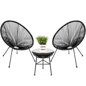 Modernes Design Langlebiges wasserdichtes Kunststoffschnur-Webei mit Metallrahmen Indoor Outdoor Patio Garten balkon Rattan stuhl - Product Image 1