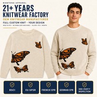 Pulls pour hommes à col rond et manches longues en tricot jacquard à motif animal vintage décontracté à la mode avec logo personnalisé Nanteng