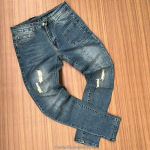 Nuovi <span class=keywords><strong>Jeans</strong></span> da <span class=keywords><strong>Uomo</strong></span> Stile Retrò, Gamba Dritta, Multi Tasche, Elastici, Comodi, Streetwear Personalizzato, Stile Strappato - Product Image 4