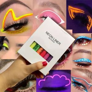 Beckisue – Lot de 8 crayons de maquillage UV néon pour visage et corps, peinture liquide fluorescente imperméable, <span class=keywords><strong>eye</strong></span>-<span class=keywords><strong>liner</strong></span> arc-en-ciel à séchage rapide - Product Image 1