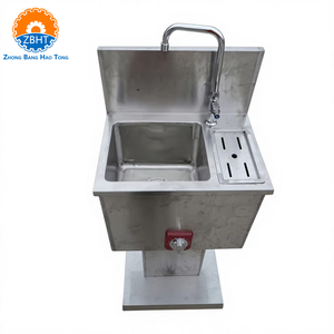 Fregadero de Lavado de Manos con Accionamiento a Pedal y Esterilizador de Cuchillos, Estación de Desinfección Industrial para Herramientas de Carnicería, Equipo para Mataderos - Product Image 2