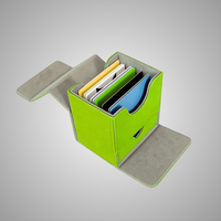 Boîte à cartes à rabat extra long en cuir durable, double compartiment, portable, pour cartes de jeu TCG, organisateur de cartes à collectionner