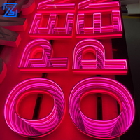 Enseigne LED 3D extérieure personnalisée, effet tunnel et miroir infini, réglable, multicolore, à mille couches, avec caractères lumineux et effet abysse