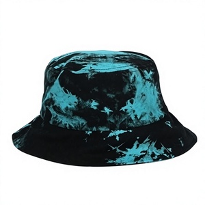Sombrero de Pescador Unisex, Color Negro y Verde Azulado, Diseño Tie-Dye, Lona de Poliéster, Estilo Urbano, Casual, Primavera/Verano, Adulto, 56-58 cm - Product Image 1