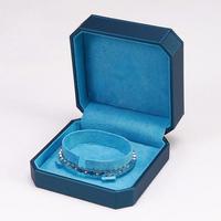 Étui à bijoux en cuir PU sur mesure haut de gamme, élégant, brossé, octogonal, pour collier