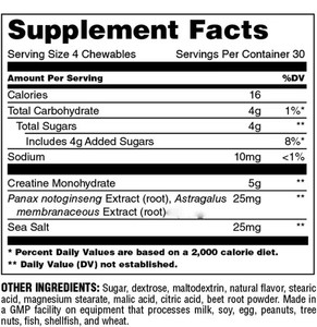 Comprimés à croquer de créatine monohydrate OEM 5g par portion, saveur raisin, extrait de Panax Notoginseng et racine d'Astragale, pour la gym et le sport - Product Image 5