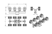 Groupe de rouleaux de remorque de bateau avec support de montage 8 pièces ensemble de rouleaux oscillants pour remorque de bateau