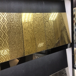 Altın döşeme sırlı tam altın yüzey oturma odası fayans dekor ev fayans 300x600 dekor seramik karo - Product Image 3