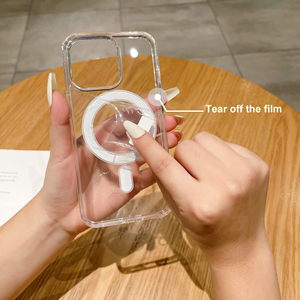 Étui de téléphone magnétique Transparent acrylique de haute qualité pour <span class=keywords><strong>iPhone</strong></span> 16 17 Air 15 14 13 Pro Max étui transparent de conception de sport en gros - Product Image 6