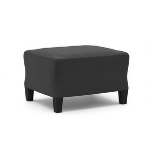 Poggiapiedi in Tessuto Microfibra Grigio Scuro 60x50x41 cm, Sgabello Ottomano Moderno Contemporaneo per Soggiorno - Product Image 1