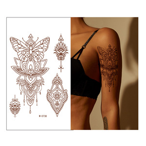 Pegatinas de tatuaje de brazo de flor de encaje bermellón americano europeo aplicación transfronteriza de belleza para el cuerpo para Amazon al por mayor - Product Image 2