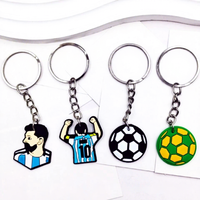 Gantungan Kunci Sepak Bola PVC Lunak Cetak 3D Logo Kustom, Souvenir Olahraga Karet Timbul 3D, Kotak Misteri, Hadiah Promosi Kecil OEM