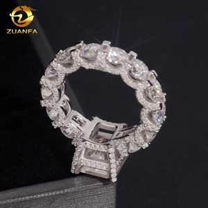 VVVs Moissanite हिप हॉप गहने एराल्ड ने पुरुषों के लिए 9*11 मिमी छल्ले 925 चांदी के अच्छे गहने की अंगूठी - Product Image 6