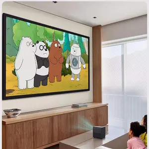 New Listing Wall Gray 60 72 84 100 120 150 Inch 16:9 Wide Frame 4.5cm UST Alr Pet Fixed Frame Projector Projection Screen