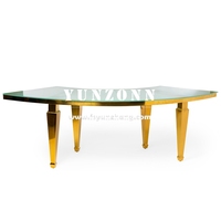 Table de mariage demi-lune Dubai en acier inoxydable et MDF Table d'événement pour banquets, restaurants, salons et salles