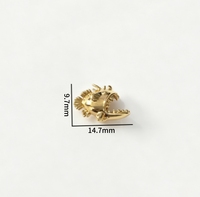 Pendentif Perle Poisson en Laiton Plaqué Or, Breloque Animale Marine, Bijou Élégant pour Bracelet et Collier, Ornement Quotidien pour Femmes