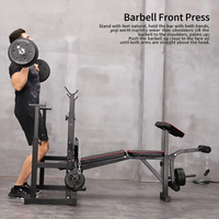 Banc de musculation pliable tout-en-un 021B : Station multifonctionnelle pour levée de poids et développé couché