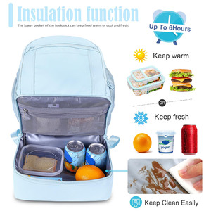 Portable Polyester Insulated Leak-Proof Picnic <b>Backpack</b> <b>Lunch</b> <b>Bag</b> Durable Canvas Cooler 24L Zipper Closure Food Cooler <b>Bags</b> - Product Image 3