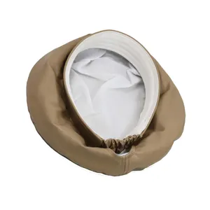 Custom Korea Style For Women Beige PU Leather Fashion Beret Cap