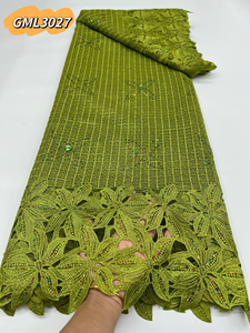 En Inmyshop, Encaje de <span class=keywords><strong>Guipur</strong></span> Bordado, Encaje de Algodón Suizo, Tela de Encaje de Algodón Seco Dorado 2025 con Pedrería para Vestidos de Mujer - Product Image 5