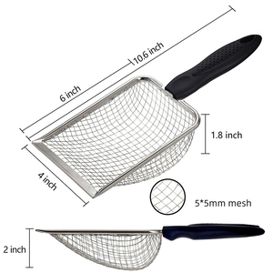 Pala para arena para gatos de acero inoxidable filtrable de tamizado rápido con mango de PP - Product Image 4