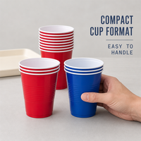 Gobelets en PP bicolores de 16 oz, empilables et réutilisables, pour fêtes, vente en gros pour restaurants et services de traiteur