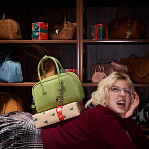 Women's High Quality Double Shoulder Strap <strong>Luxury</strong> Christmas Gift Style Double Zipper Ladies Portable Bowling Fashion Tote Bag - Product Image 1