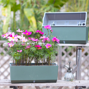 Rectangular Self Watering Jardineras y macetas Balcony Hanging Plastic Flower Pots Window Planter Box Railing Planter