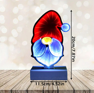 Luz LED de Espejo con Diseño de Gnomo Navideño - Decoración Festiva 3D con Gorro de Santa Claus para el Hogar, Fiestas, Navidad y Año Nuevo - Product Image 2