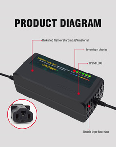 Caricabatterie per Batterie al Piombo-Acido 48V50-52AH, Caricatore Intelligente per Biciclette Elettriche, Potenza di Uscita 240W, Arresto Completo, Caricatore 48V - Product Image 3