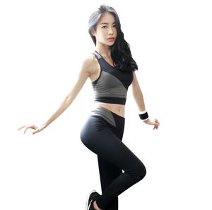 Conjunto Deportivo de 2 Piezas para Mujer, Marca QJ, Nuevo, para Gimnasio, Yoga, Running, Transpirable, Cintura Elástica, Estampado, Venta al Por Mayor de Fábrica - Product Image 1