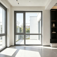 Ventanas Abatibles Modernas con Marco de Plástico, Vidrio Templado, Diseño de Persiana de Acero Inoxidable para Exteriores, Cocina y Baño