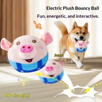 Jouet en peluche pour chien et chat, cochon électrique, balle sauteuse chantante, rechargeable par USB, jouet interactif sonore