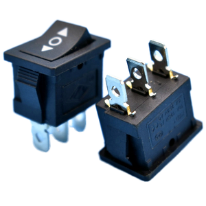 Interruptor basculante mini negro de 21x15mm, 2 pines, de montaje en panel, KCD1 250VAC CQC - Product Image 1